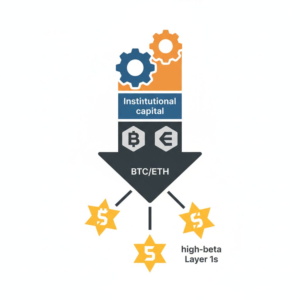 Flowchart showing Bitcoin liquidity spilling into Solana spot markets and DeFi protocols