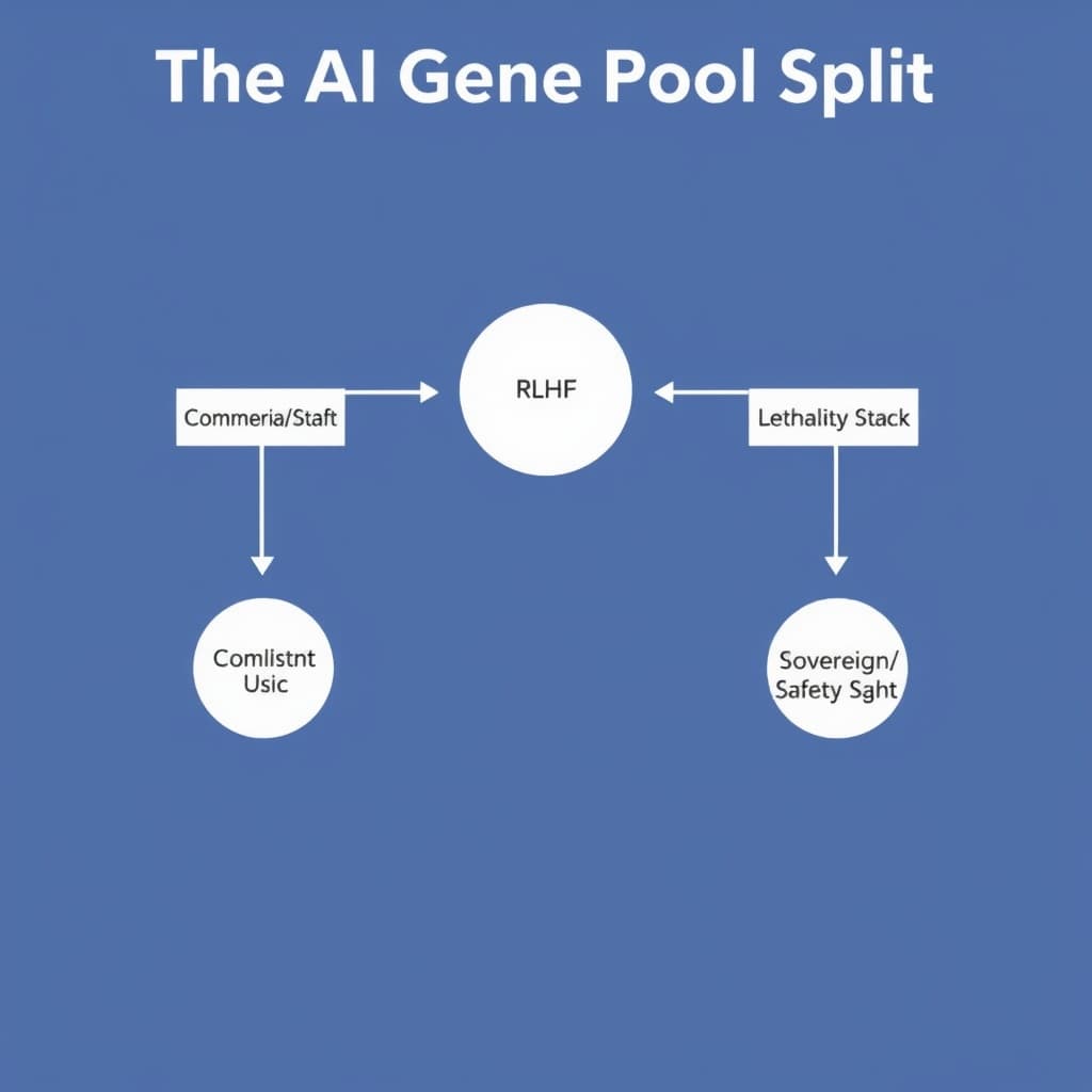 A bifurcation flowchart titled 'The AI Gene Pool S