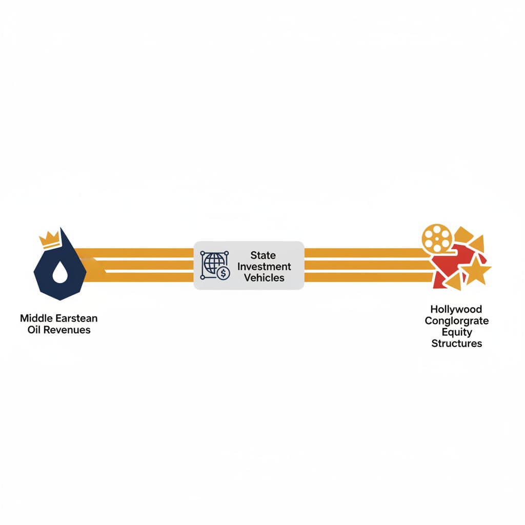 Sankey diagram of petrodollar capital flows to Hollywood